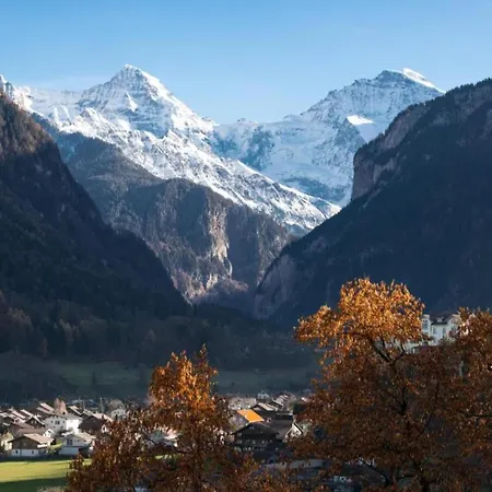 Pristine In A Charming Village Large Grassy Sunbathing Area View Of The M Nch And Jungfrau Ferienhaus